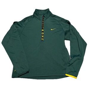 Nike Livestrong 1/4 Zip Fleece Mens Medium Green Yellow  Jacket CSU